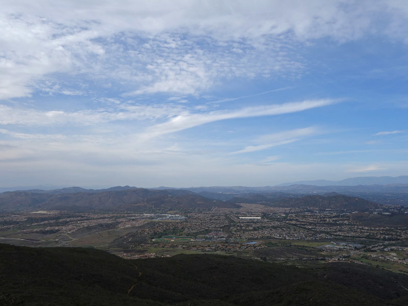 View north towards 4S Ranch and Del Norte High School from the top of Black Mountain