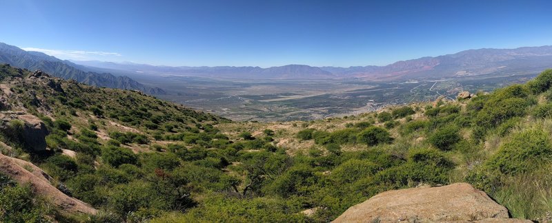 East across Calchaqui Valley from 3/4-way up Cafayate: Hike to the Cross