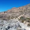 Looking west from the trail and arroyo