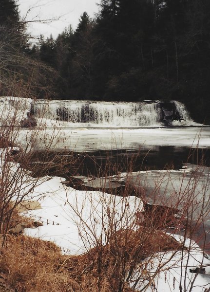 View of Hooker Falls in the winter