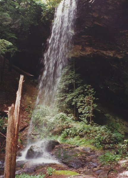 Side view of Moore Cove Falls