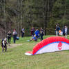 A Para Glider Stares Down his Parachute