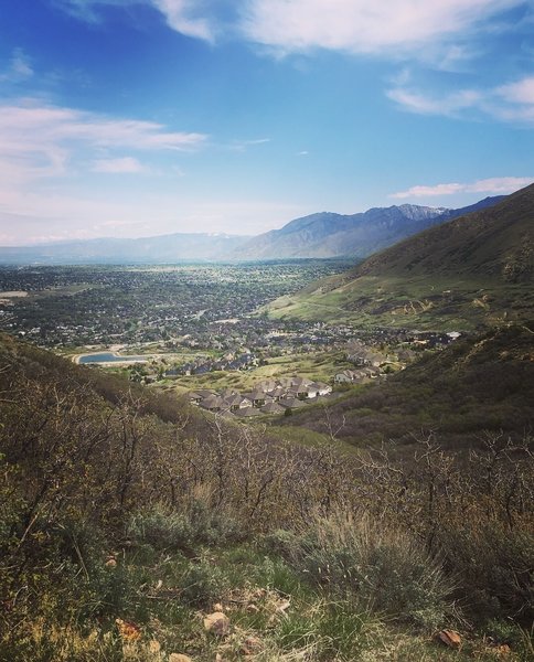 This is a spot on the Potato Hill Trail overlooking Draper and the Salt Lake Valley. Very beautiful hike, just watch out for bikes!