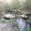 rock hopping to cross the creek