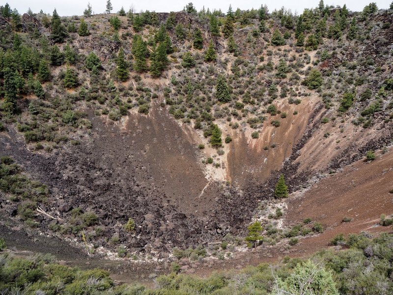 Mammoth Crater (use trees on rim to judge its depth)