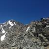 Looking back up Kelso Ridge and lots of loose rock.