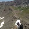 Continuing down Kelso Ridge with the trail through the meadow visible in the righthand side background.