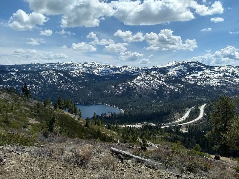 View of Donner Lake from the top of Glacier Way trail