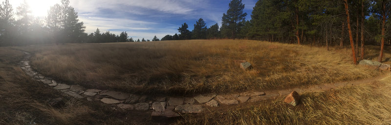 Sunlight on the stone trail