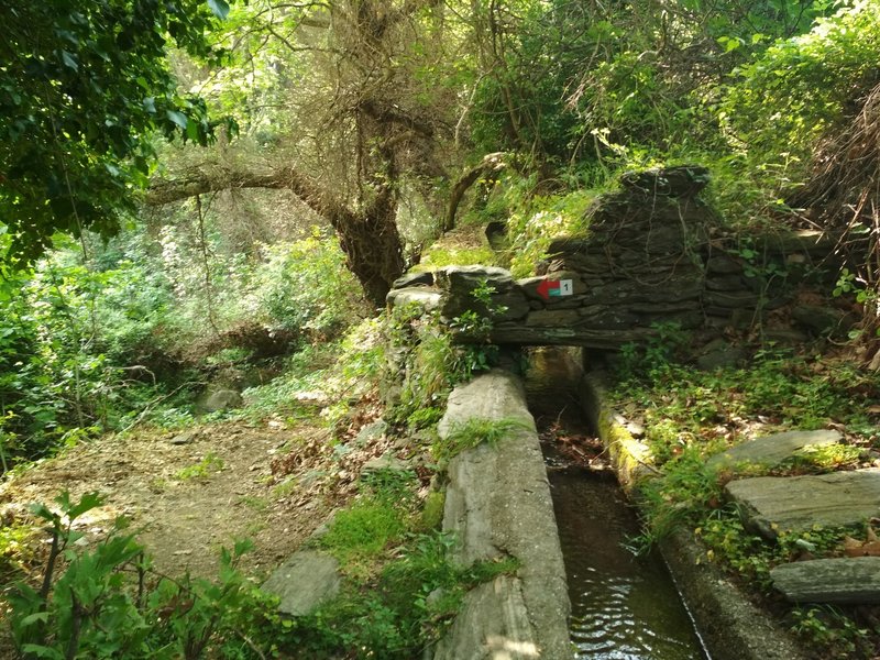 the watermills drain, on the path leaving Menites Village