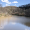 View from top of the dam to the lake