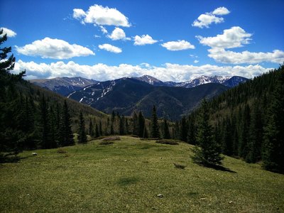 The view from the meadow looking towards Wheeler Peak, Kachina Peak, and others nearby