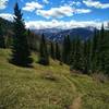 Gavilan Trail on the way back as it descends through the meadow