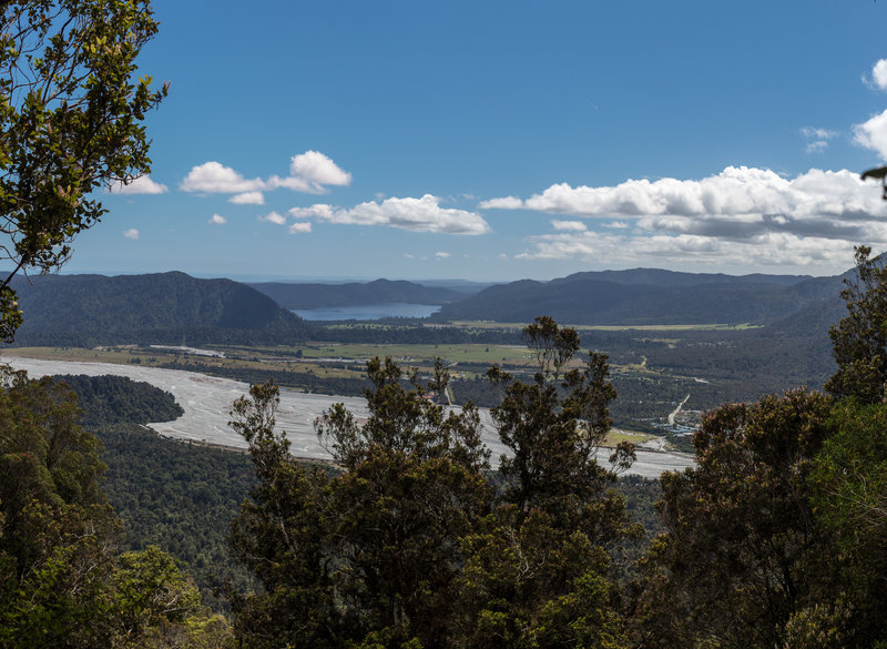 View of wide bed of the Waiho River