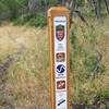 Typical trail marker at the Twilight / Pali trail junction