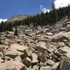 Bottom view of boulder field on north approach to Sentinel Point