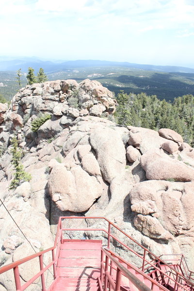 Looking down the staircase at Devil's Head Lookout