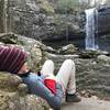 Enjoying a moment of quiet at Cherokee Falls