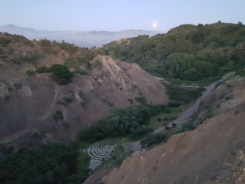 Moon rising over the labyrinth