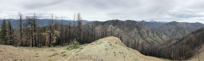 Panoramic view to the west-northwest at the summit of Hex Mountain