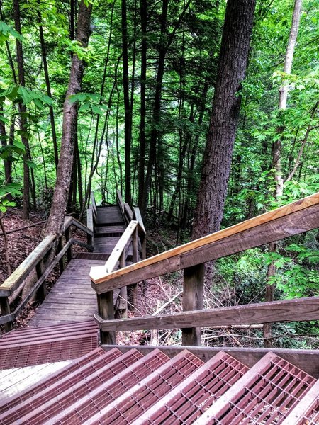 The sturdy stairway down to the Falls