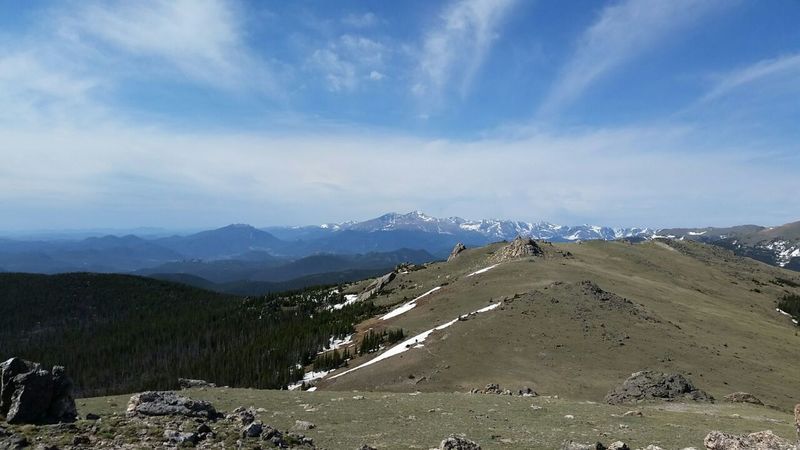 At the top of Signal Mountain with a spectacular view of Meeker & Longs to the south