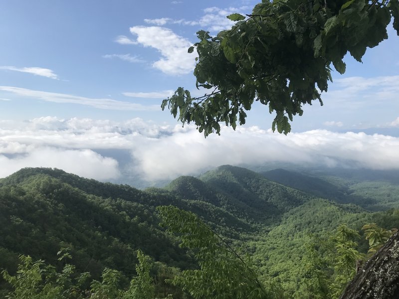 Lonesome Pine Overlook - quick short side trail from Noland Divide. Looking towards Bryson City. This would be a good day hike if staying in BC.