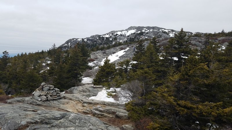 A look up at the peak of Mount Monadnock