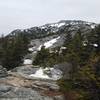 A look up at the peak of Mount Monadnock