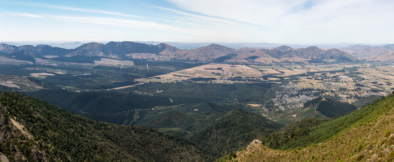 Vast views across the Hanmer Springs plain from above the treeline