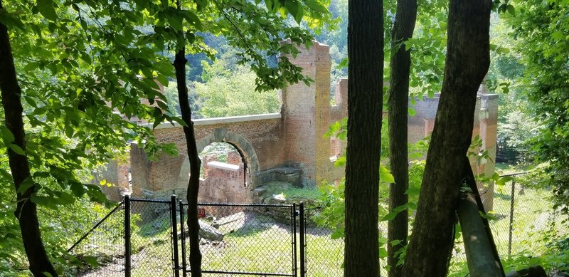 Looking at the old mill from before the civil war that turned cotton to thread. Fun fact... its was actually 5 stories tall!