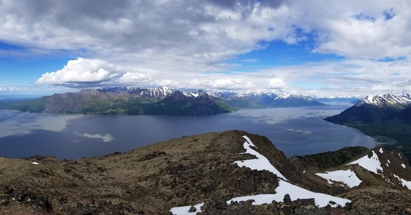 Summit view looking north toward Knik Arm and southern Chugach State Park.