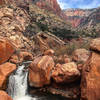 A small waterfall in Bright Angel Creek along the North Kaibab Trail.