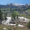 Lots of waterfalls and a few patches of snow still there in Mid-June.