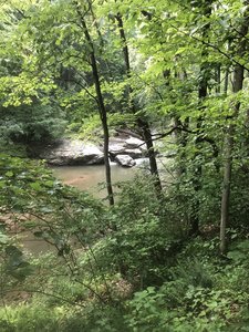 Some small falls along Brice Run, not too far north from where you cross over.