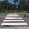 Crossing over Guess Road toward the rest of Ellerbee Creek Trail