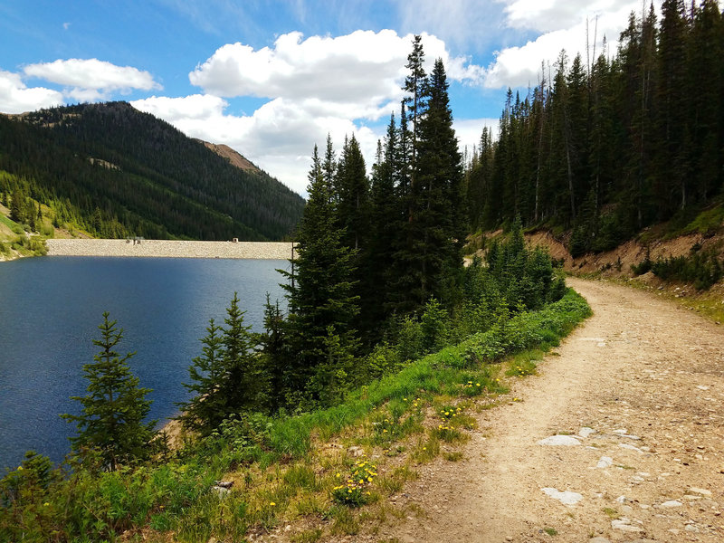 gravel road around the south side of Urad Lake