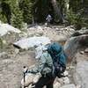 View of trail heading down.