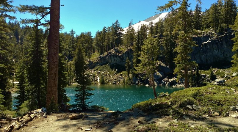 Terrace Lake sparkles among the rocks, firs and manzanita, high on Terrace, Shadow and Cliff Lakes Trail.