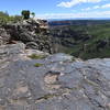 Dinosaur track near cliff edge