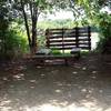 Bird blind on the pond from shared leg of the Pond & River Loops