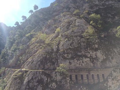 A view across the gorge and the winding trail