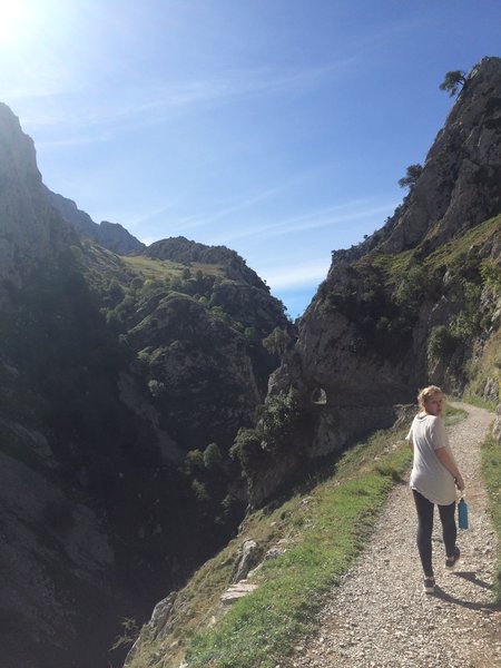 Approaching a tunnel through the rock