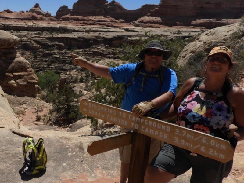 3.9 miles left! Squaw Canyon in the background!