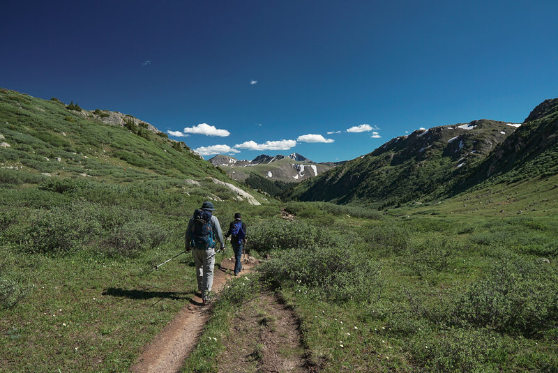 The hike back down to the parking area.