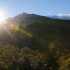 The sun begins to set behind Piton des Neiges in route to the Refuge