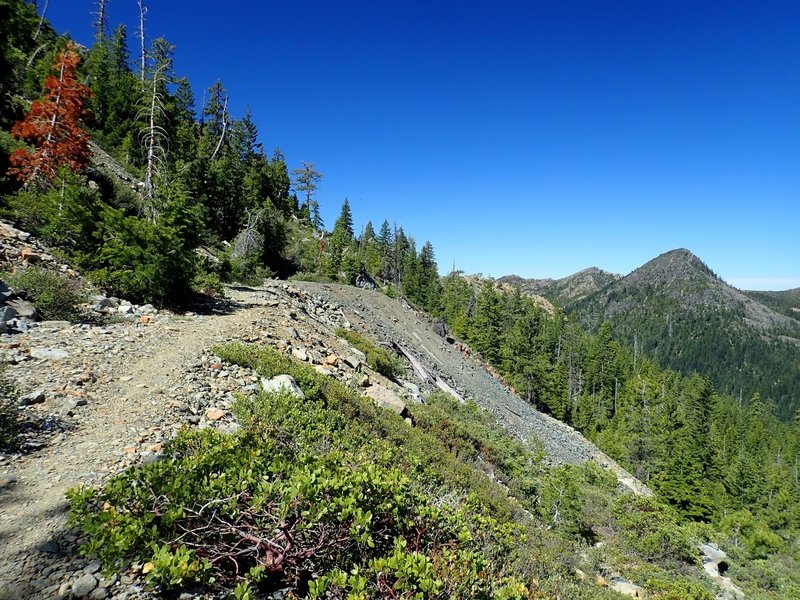 The old mine where the Raspberry Lake trail goes from an old road to a trail