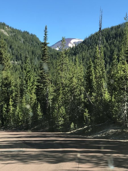 Looking at the summit from the trailhead.