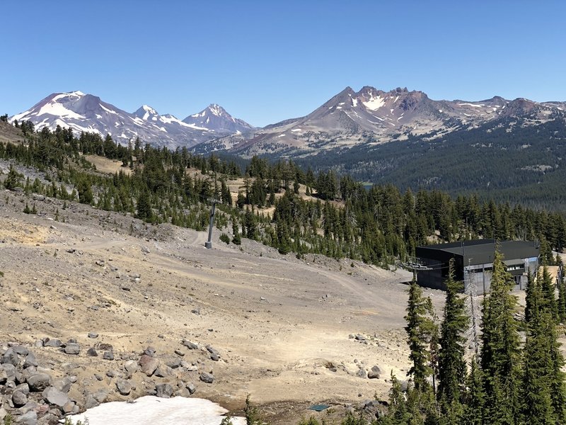 View of the Sisters from the midpoint of the trail.