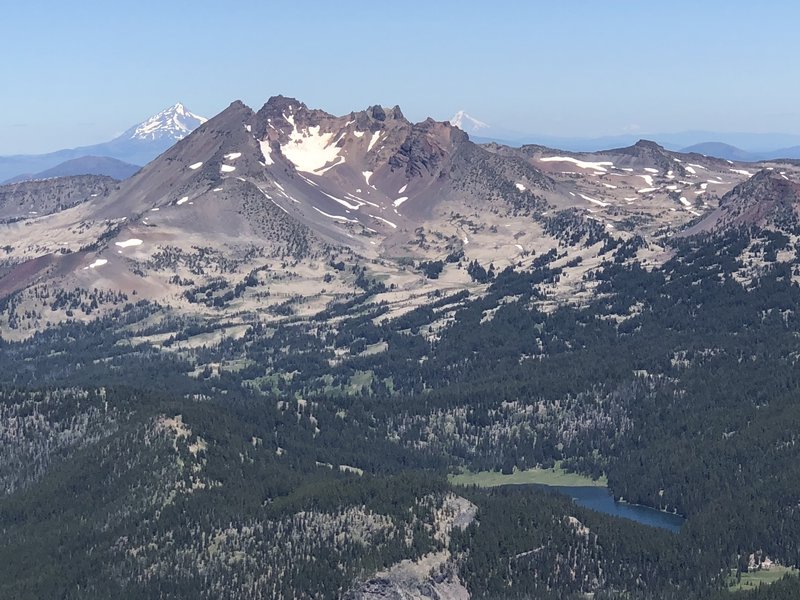 Jefferson, Broken Top, Hood, and Adams from Mount Bachelor